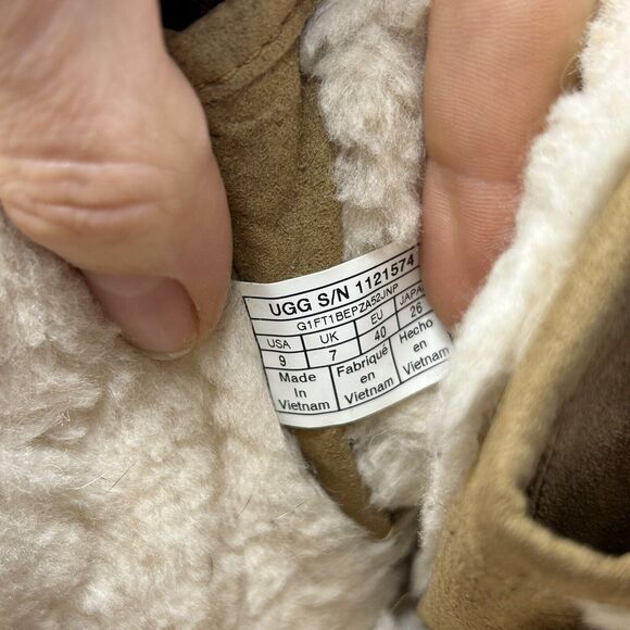 UGG Women's Chestnut Leather Classic Weather Hiker Hi Winter Boots Size 9 - Picture 7 of 10